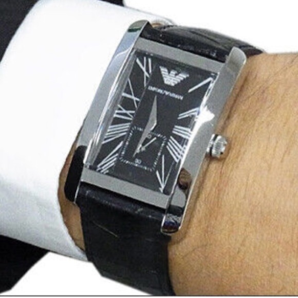 Emporio Armani Sub Second Quartz Black Dial AR-0143 Men’s Classic Vintage Watch - Picture 10 of 11